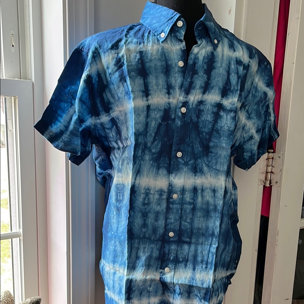 Blue Tie-Dye Men's Shirt